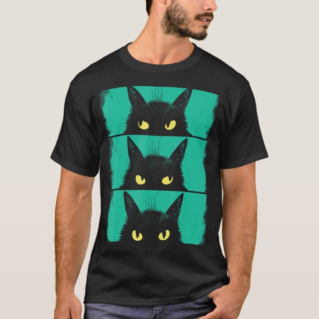 Cat Lover, Grumpy Black Kitten, Cat Mom, Cat Dad 1 T-Shirt (Front)