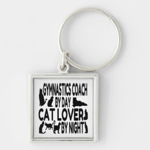 Cat Lover Gymnastics Coach Keychain
