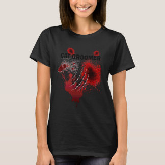 Cat Lover Halloween Groomer Costume Funny Bloody P T-Shirt
