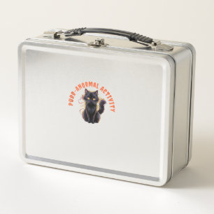 Cat Lover Halloween Purr-anormal Activity Spooky C Metal Lunch Box