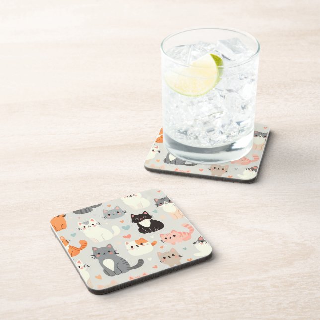Cat Lover Hard plastic Coaster – Fun Table Decor (Right Side)