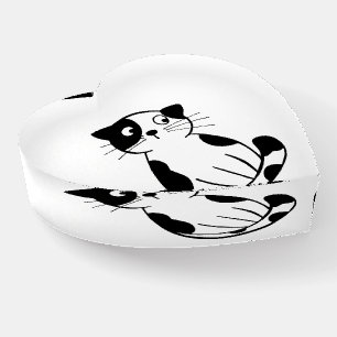 Cat Lover Heart Shape Cat Print Paperweight