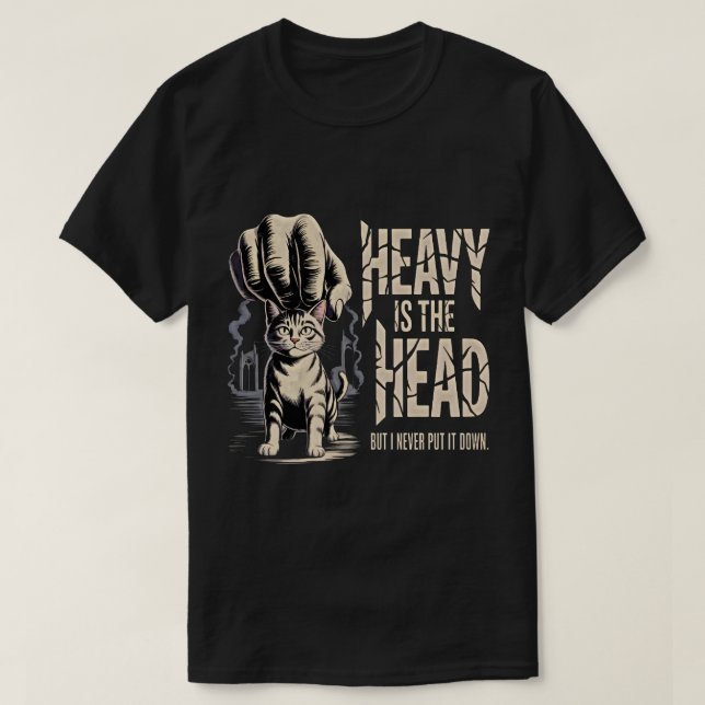 Cat Lover Hilarious Book Nerd Gift - Heavy Head T-Shirt (Design Front)