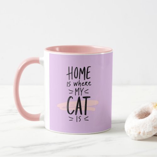Cat Lover Home is where my cat is Mug