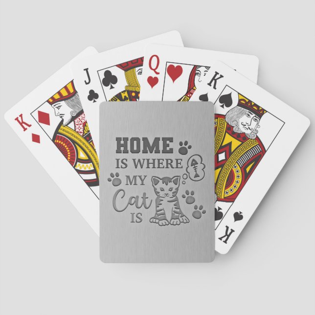 Cat Lover Home Is Where My Cat Poker Cards (Back)