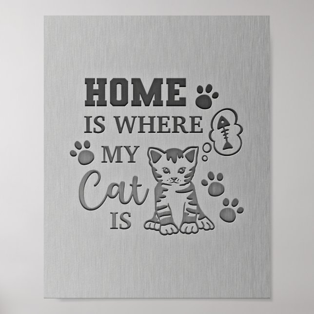 Cat Lover Home Is Where My Cat Poster (Front)