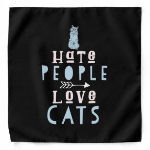 Cat Lover I Love Cats And People Bandana
