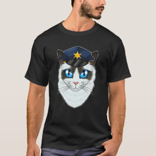 Cat Lover I Police Officer I Police Ragdoll Cat T-Shirt