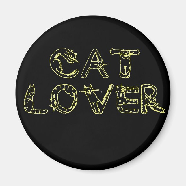 Cat Lover in Cat Font Magnet (Front)