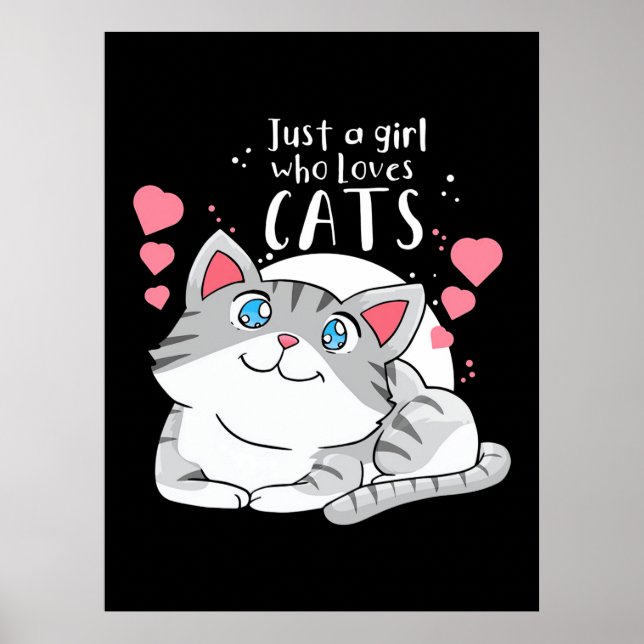 Cat Lover Just A Girl Who Loves Cat Poster (Front)