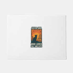 Cat Lover Just A Girl Who Loves Fall And Cats Vint Doormat