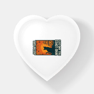 Cat Lover Just A Girl Who Loves Fall And Cats Vint Paperweight