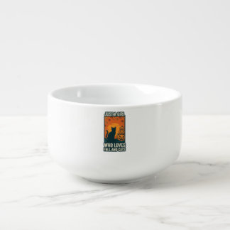 Cat Lover Just A Girl Who Loves Fall And Cats Vint Soup Mug