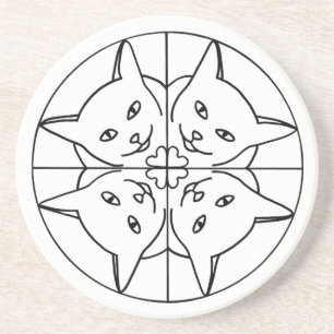 Cat Lover Kaleidoscope Cats Hearts Coasters