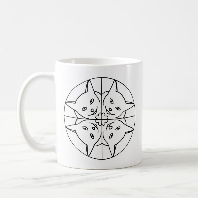 Cat Lover Kaleidoscope Cats Hearts Mugs (Left)