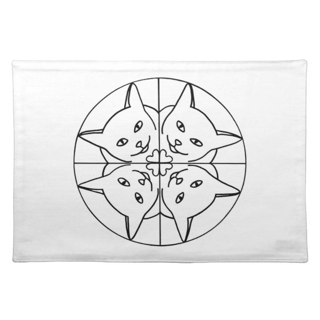 Cat Lover Kaleidoscope Cats Hearts Placemats (Front)
