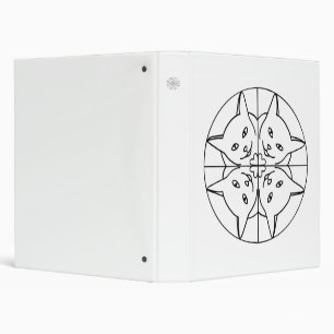 Cat Lover Kaleidoscope Hearts Binders