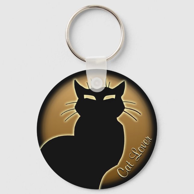 Cat Lover Keychain Cat Key Chains Customizable (Front)