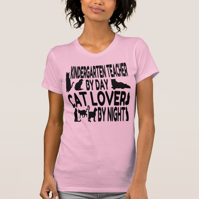 Cat Lover Kindergarten Teacher T-Shirt (Front)