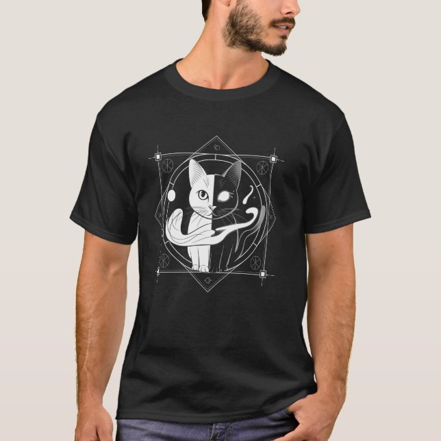 Cat Lover Kitty Kitten Feline Pet Owner Celestial  T-Shirt (Front)