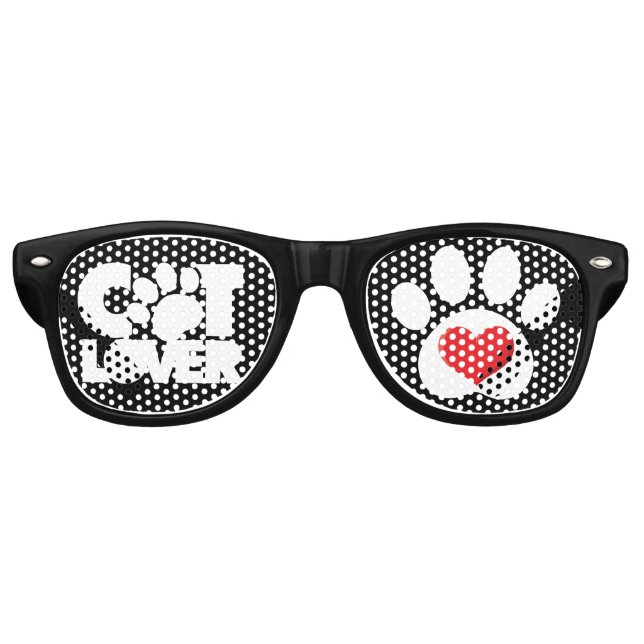 Cat Lover Logo Retro Sunglasses (Front)