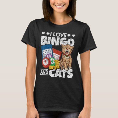 Cat Lover Lotto Bingo Player Animal Pet Gambling H T-Shirt