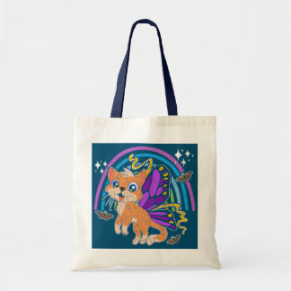 Cat Lover Magical Insect Cat Owner Rainbow Tote Bag
