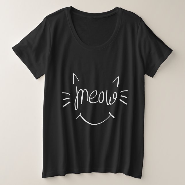 Cat Lover Meow  Plus Size T-Shirt (Design Front)