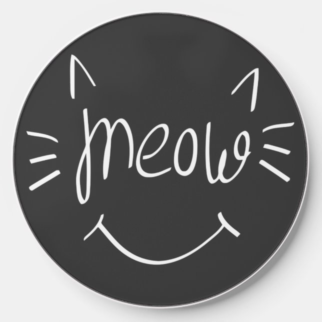 Cat Lover Meow  Wireless Charger (Front)