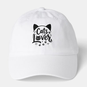 Cat Lover Minimalist Typography Modern Pet Parent Hat