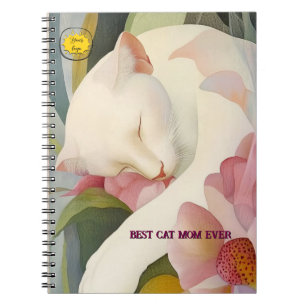 Cat lover Mom Photo orange Notebook