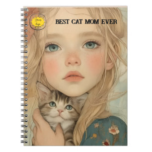 Cat lover Mom Photo orange Notebook