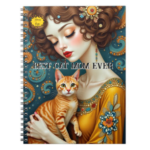Cat lover Mom Photo orange Notebook