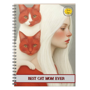 Cat lover Mom Photo orange Notebook