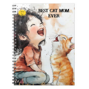 Cat lover Mom Photo orange Notebook