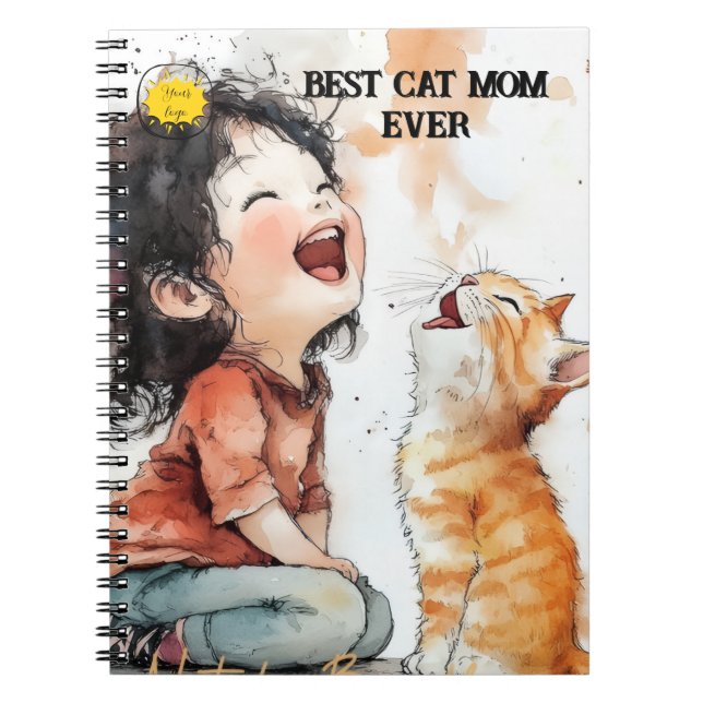 Cat lover Mom Photo  orange Notebook (Front)
