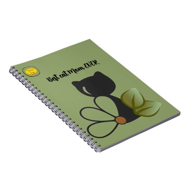 Cat lover Mom Photo  orange Notebook (Right Side)