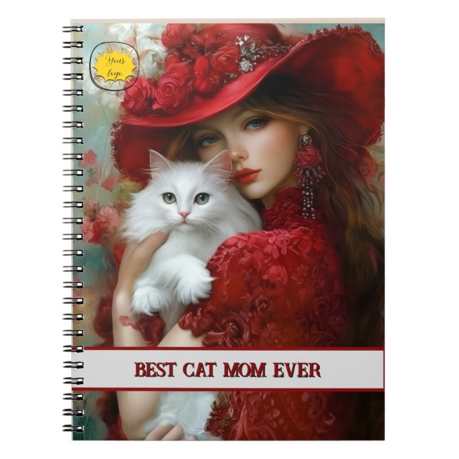 Cat lover Mom Photo  orange Notebook (Front)