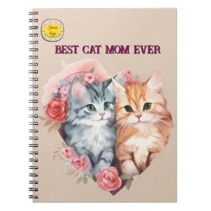 Cat lover Mom Photo orange Notebook