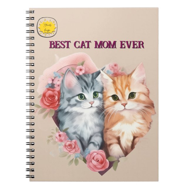 Cat lover Mom Photo  orange Notebook (Front)