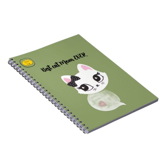 Cat lover Mom Photo  orange Notebook (Right Side)