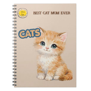Cat lover Mom Photo orange Notebook