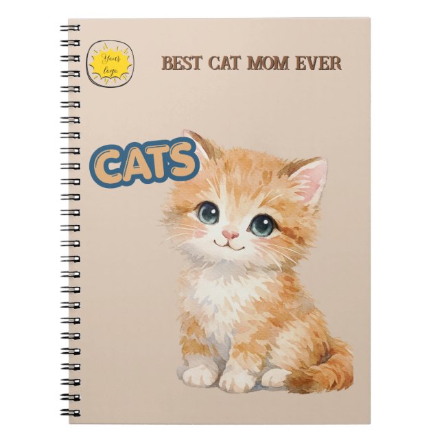 Cat lover Mom Photo  orange Notebook (Front)