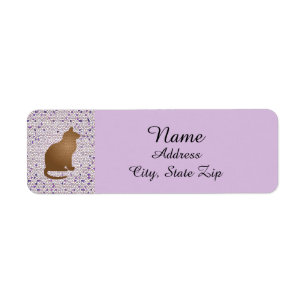 Cat Lover Mosaic Purple Pet Owner Kitty Label