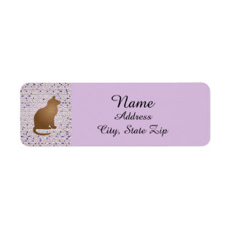 Cat Lover Mosaic Purple Pet Owner Kitty Label