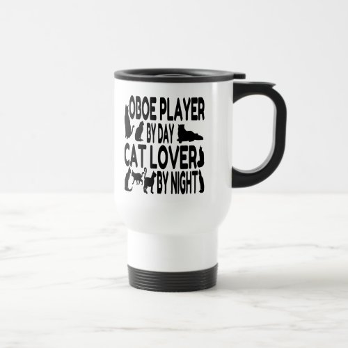 Cat Lover Oboe Player Travel Mug