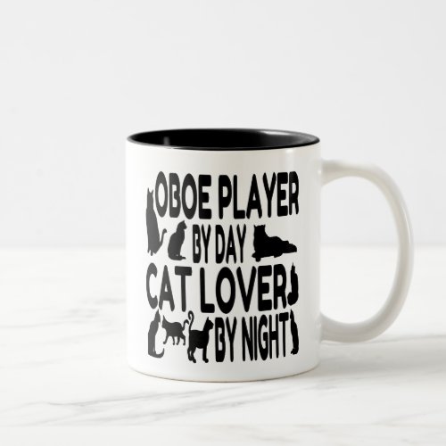 Cat Lover Oboe Player Two_Tone Coffee Mug