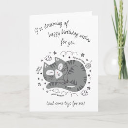 Cat Lover Owner Fun Add a Name Happy Birthday Card
