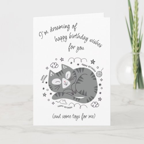 Cat Lover Owner Fun Add a Name Happy Birthday Card