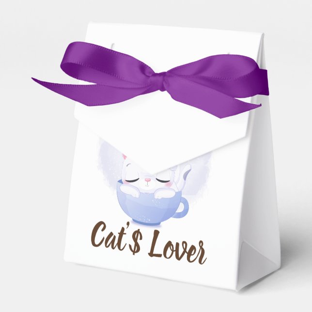 cat lover paperbag packaging favor boxes (Front Side)